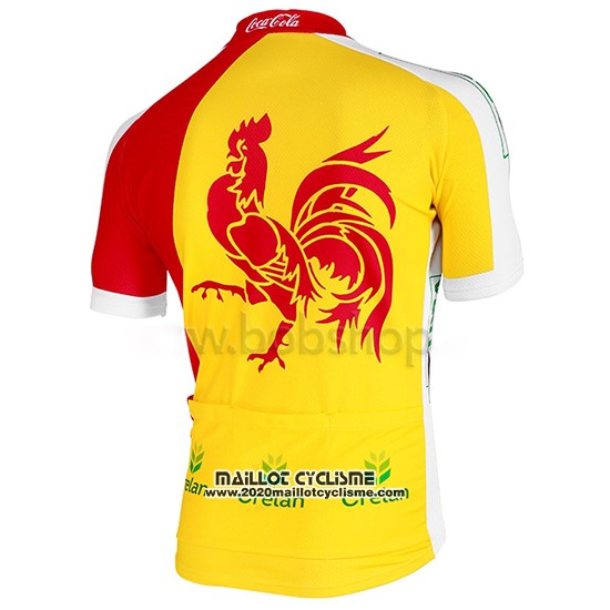 2013 Maillot Ciclismo Wallonie Bruxelles Jaune et Rouge Manches Courtes et Cuissard